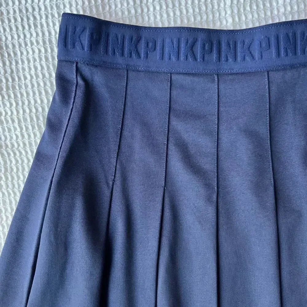 PINK Victoria's Secret Pleated Plain A-line Navy Blue Tennis Mini Skirt XS